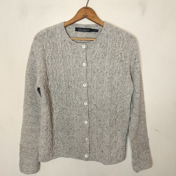 Ireland's Eye Wool Cashmere Cardigan Cable Knit - Picture 1 of 11